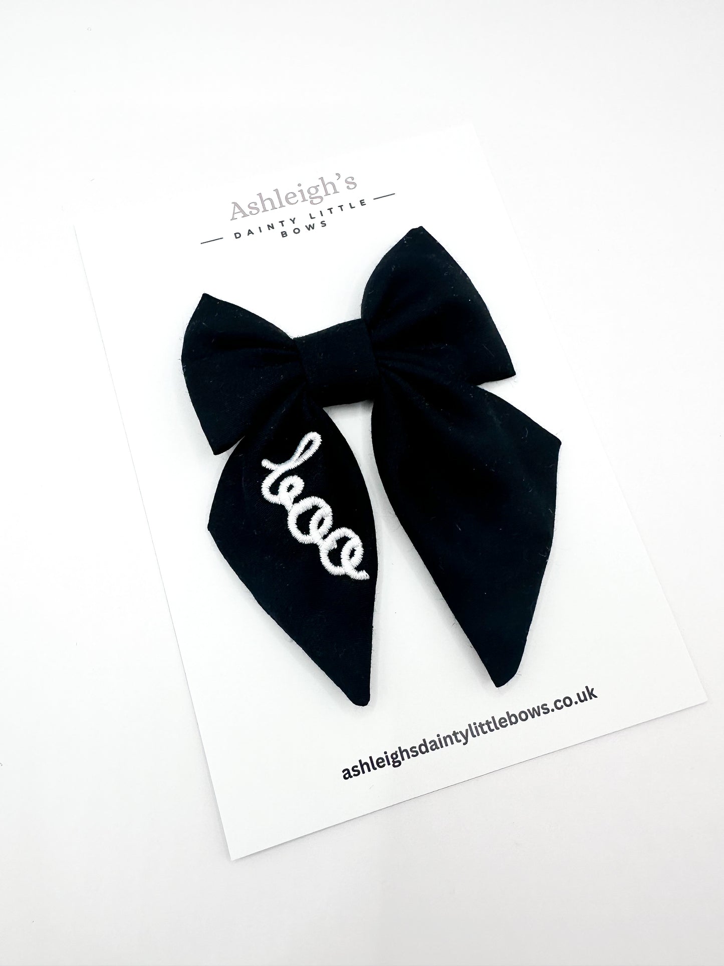 Boo embroidered bow