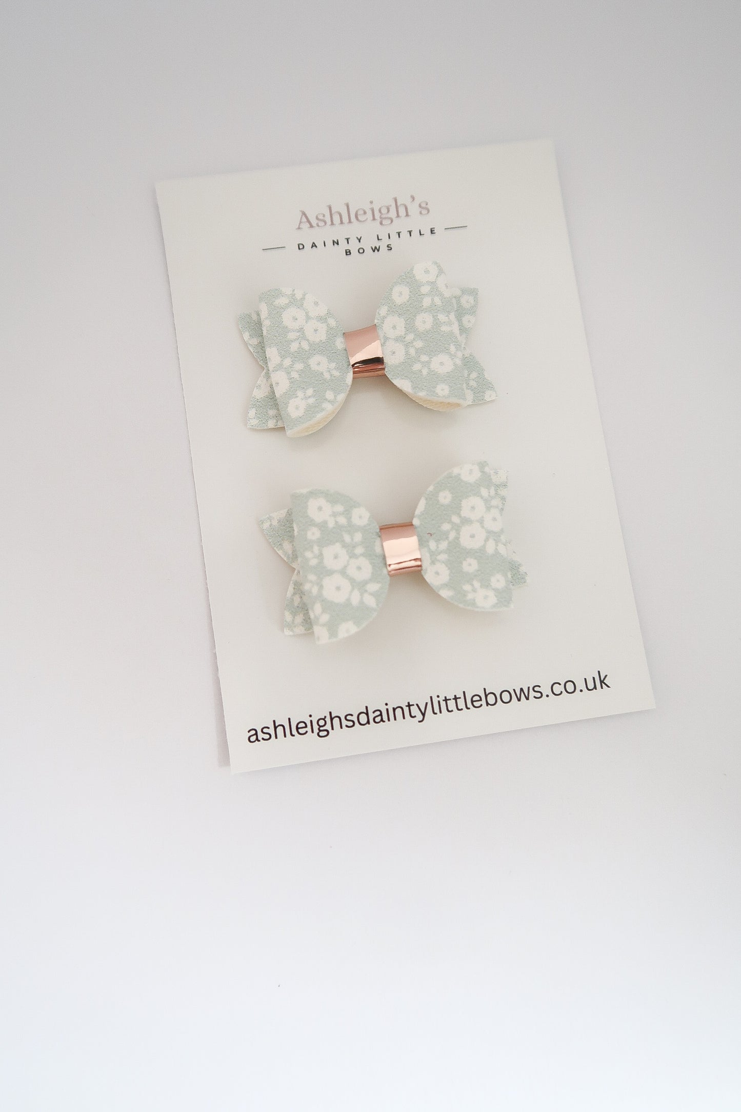 Baby blue floral baby bow