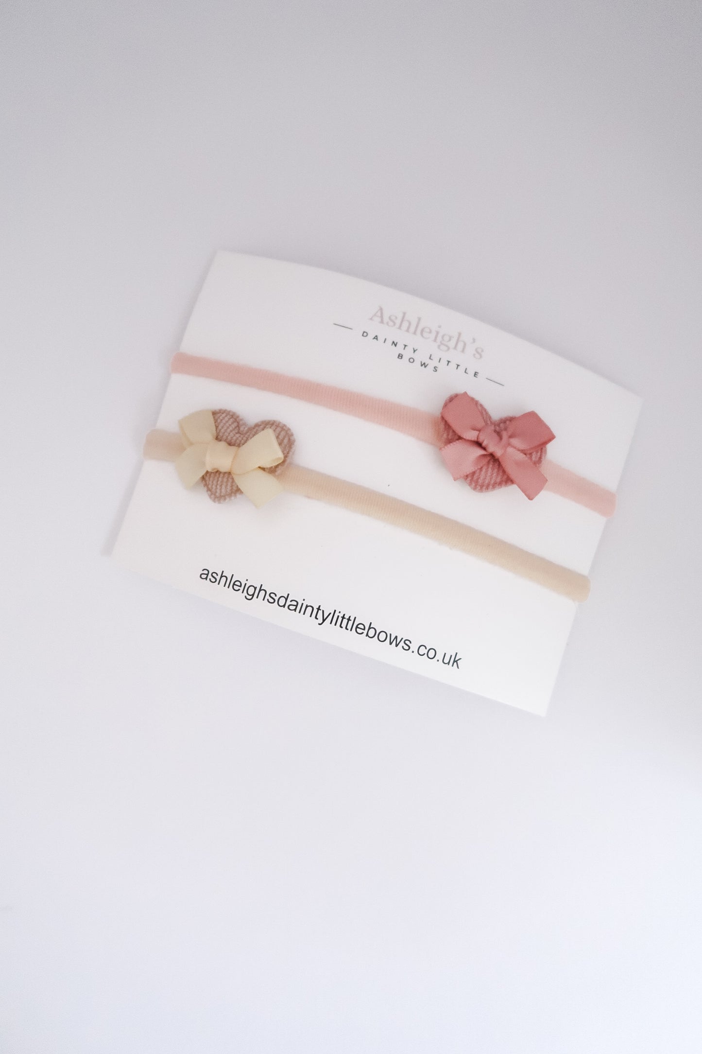 Set of two heart headbands