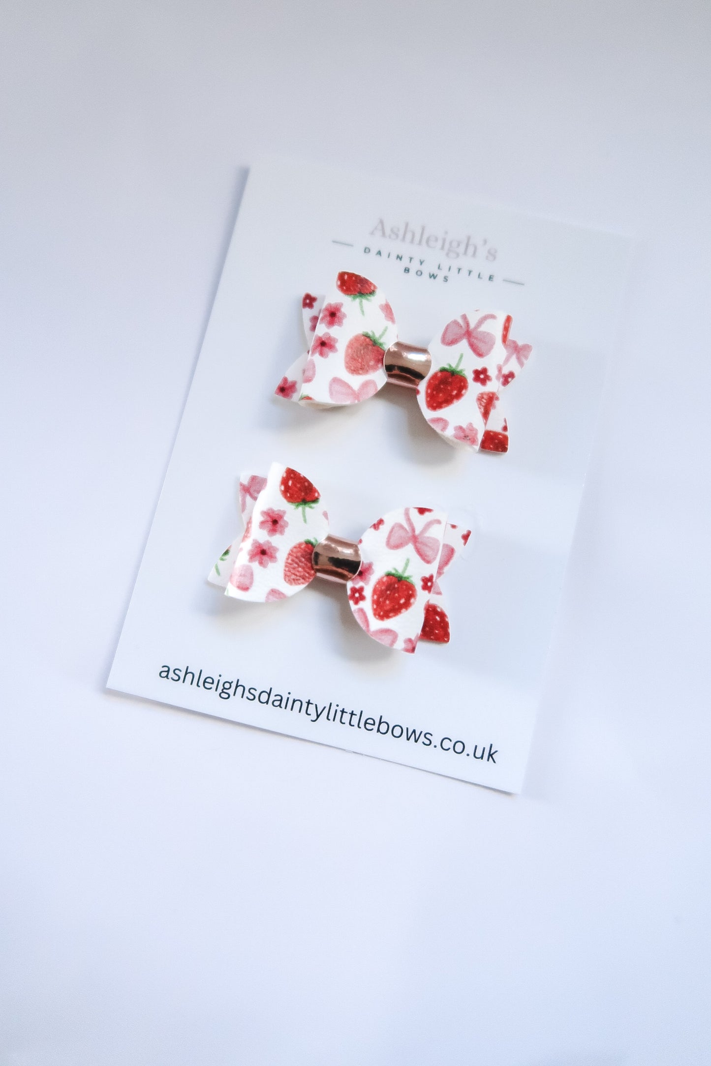 Sweet strawberry baby bow