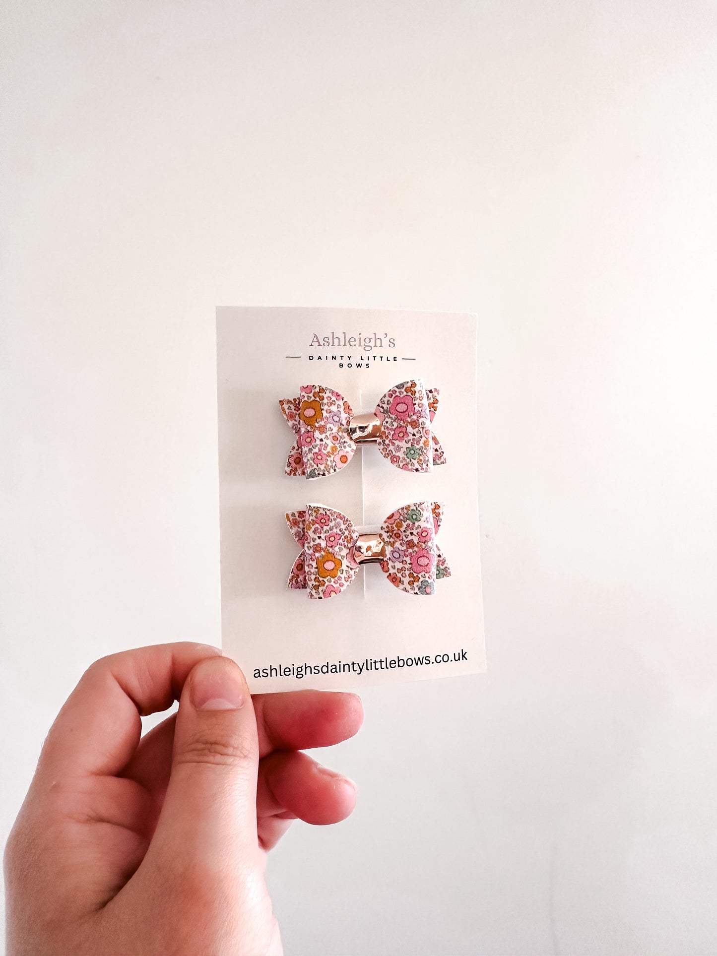 Retro floral baby bow