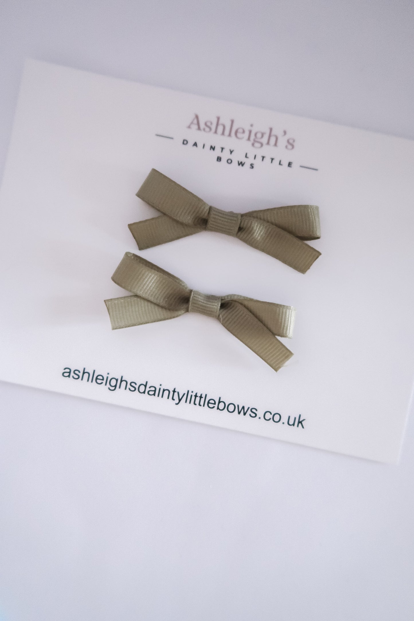Sage green dinky bow