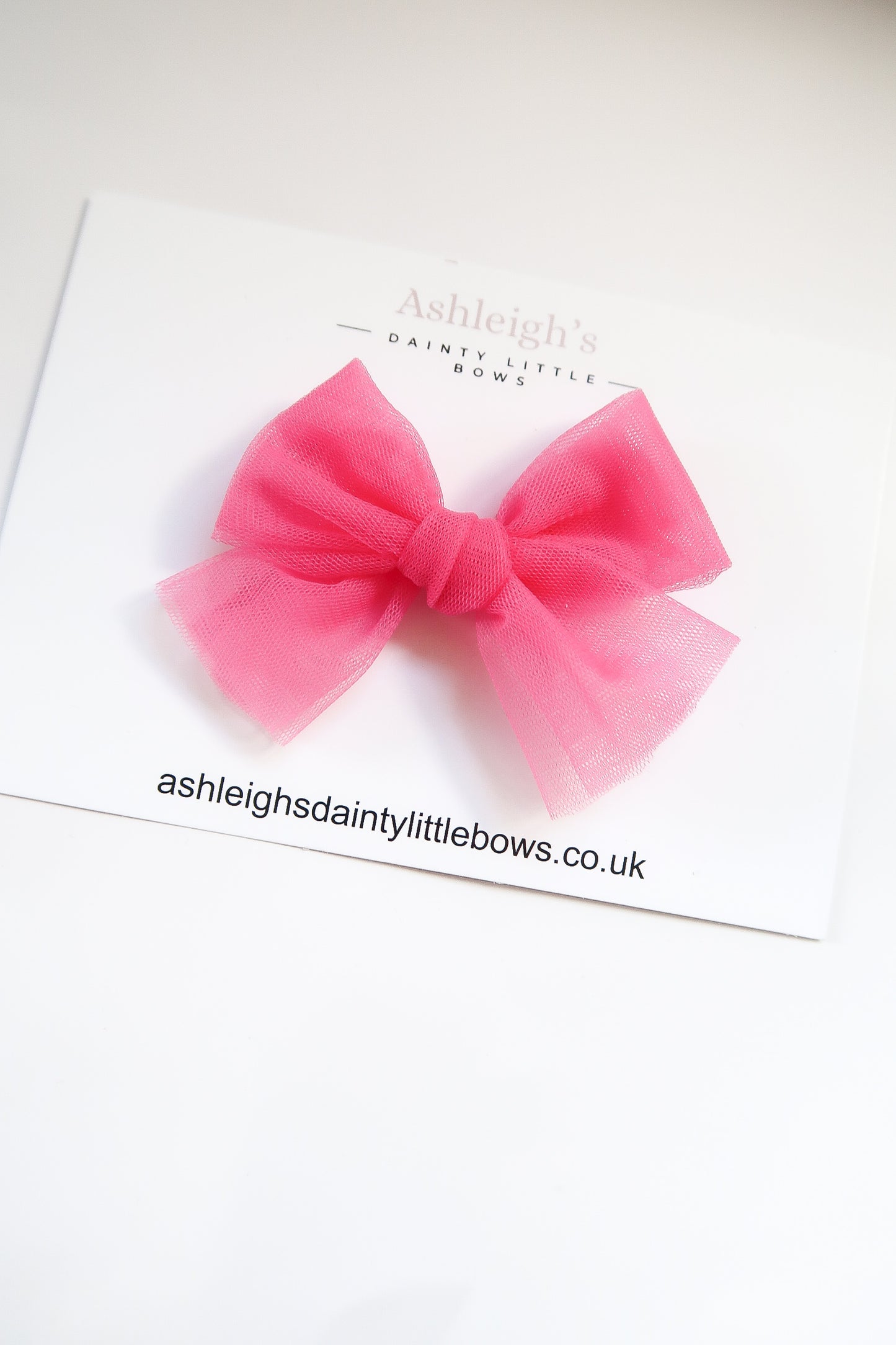 Candy pink tulle bow