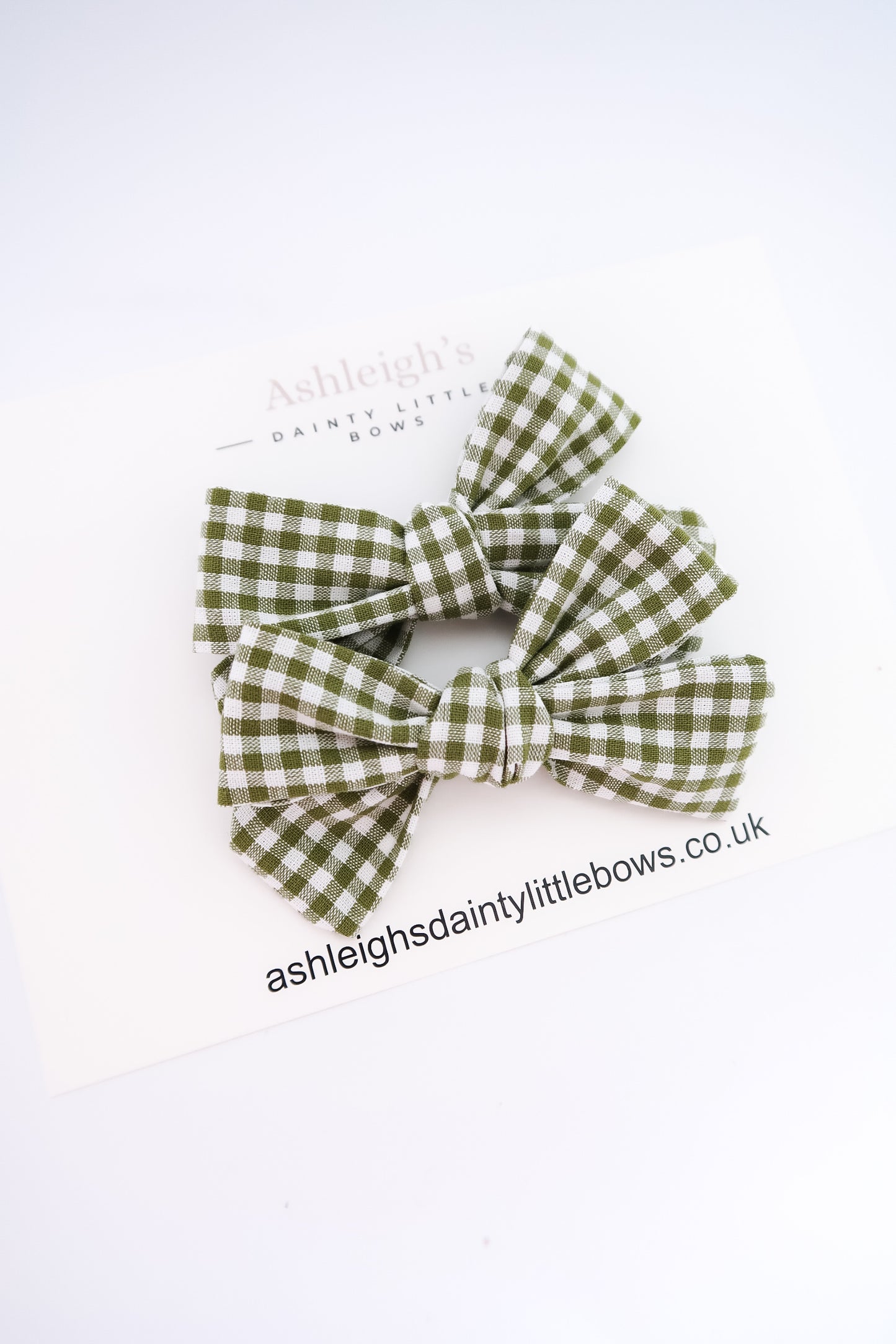 Sage green handtied bow