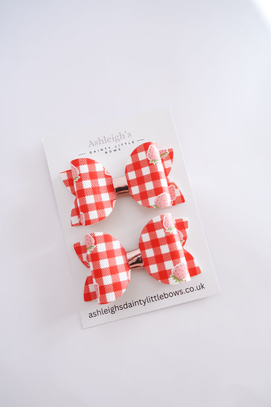 Gingham strawberry midi