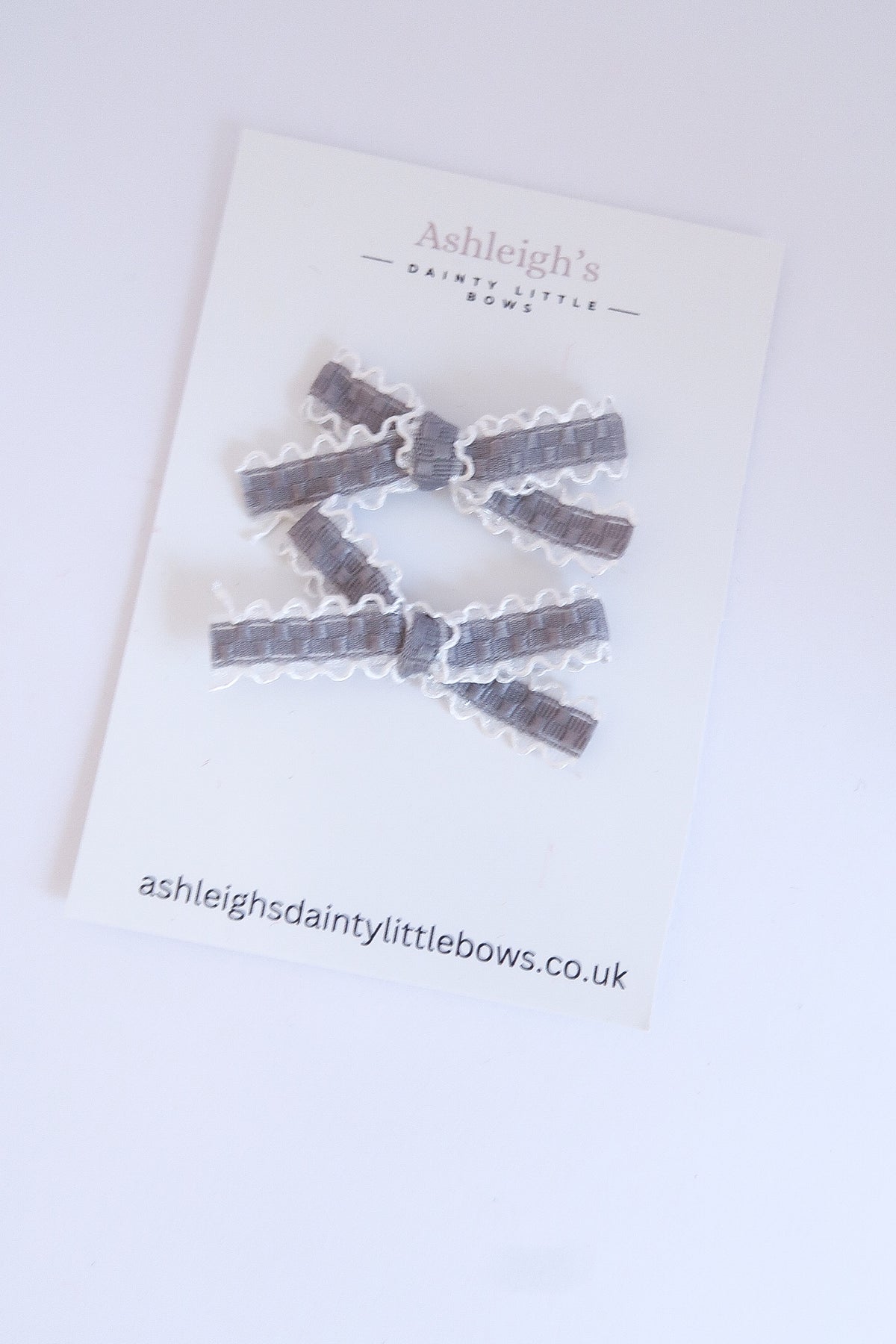 Grey sweet ruffle bow