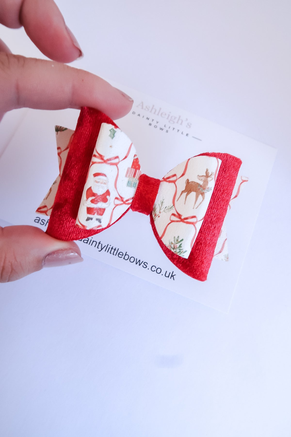 Velvet Santa dolly bow