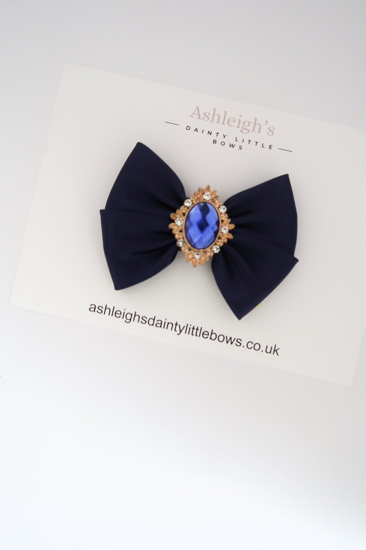 Navy gem bow