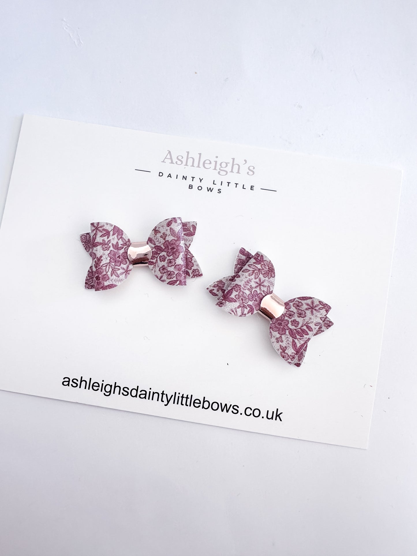 Dusky floral baby bow