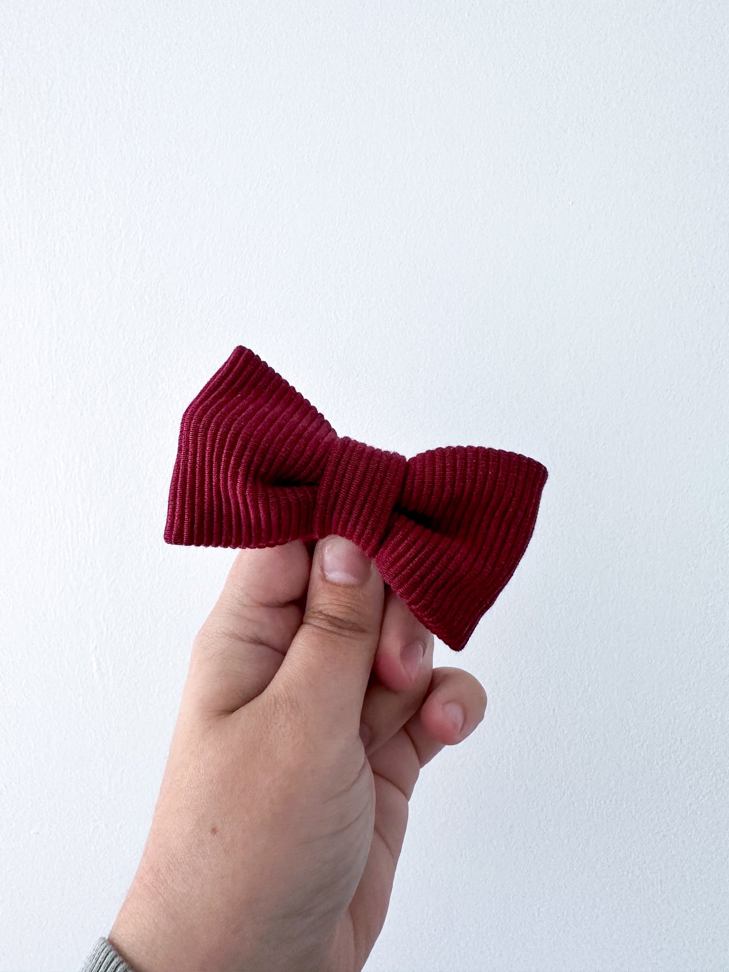 Chunky burgundy bow