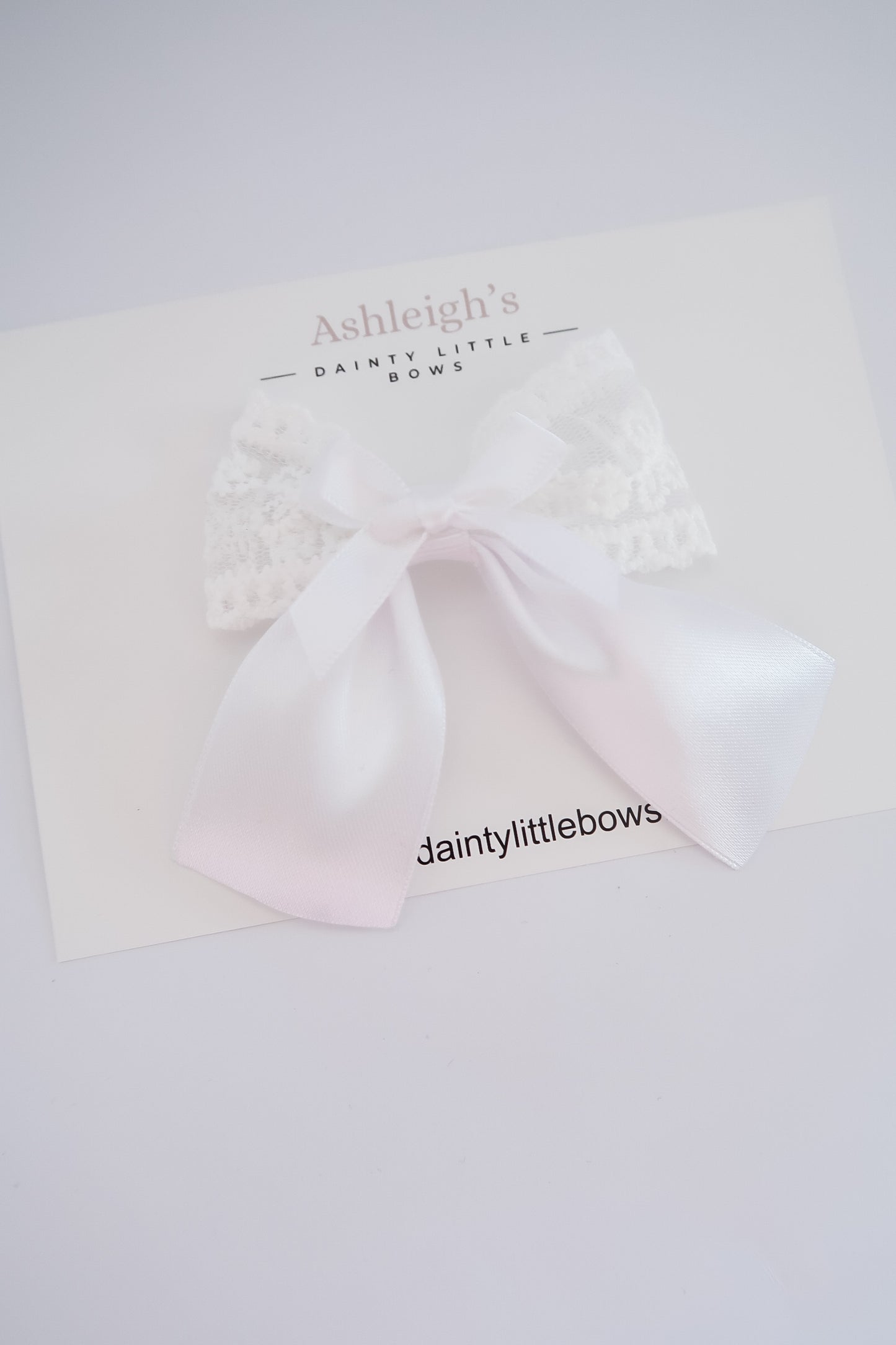 White lace satin bow