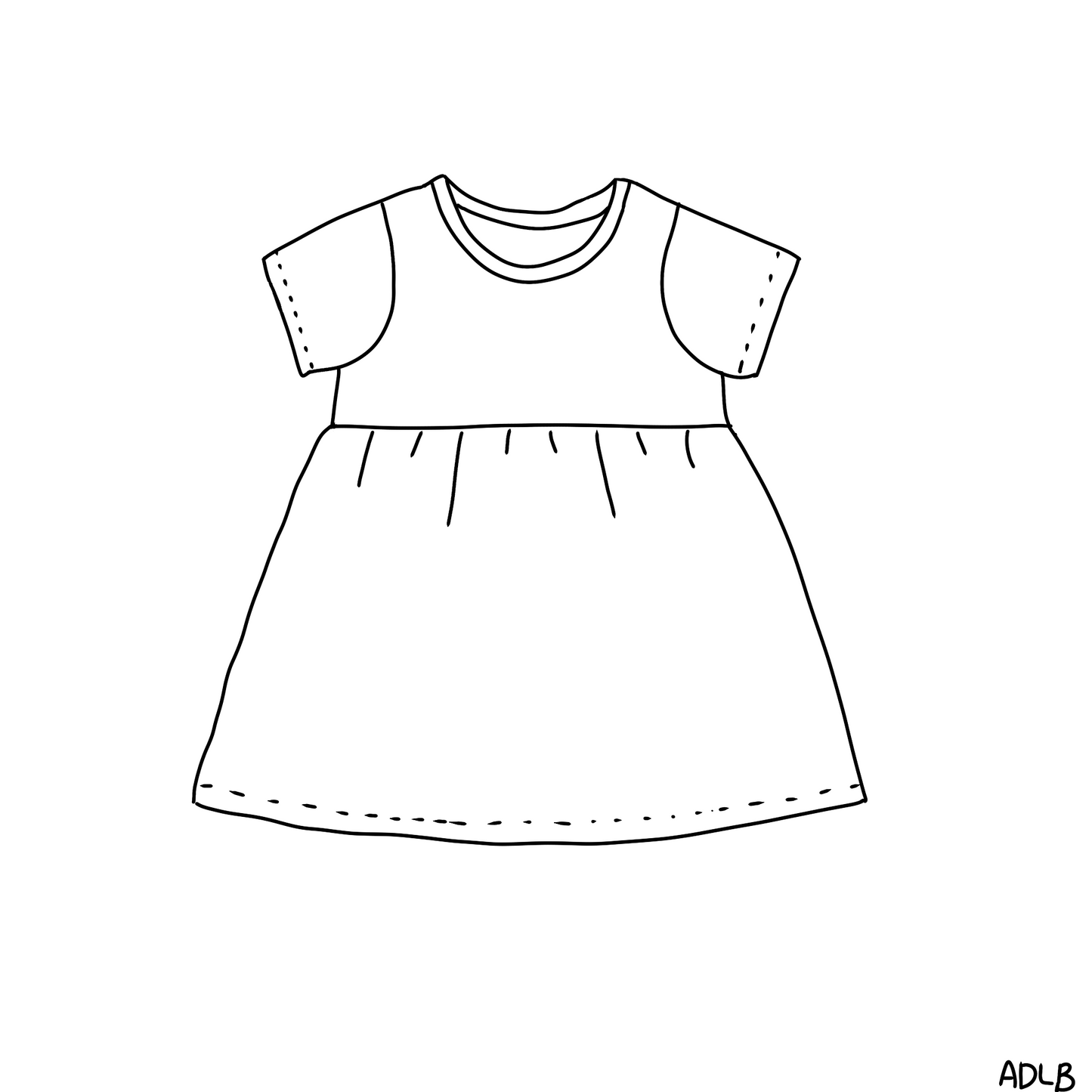 Jersey dress short or long sleeved