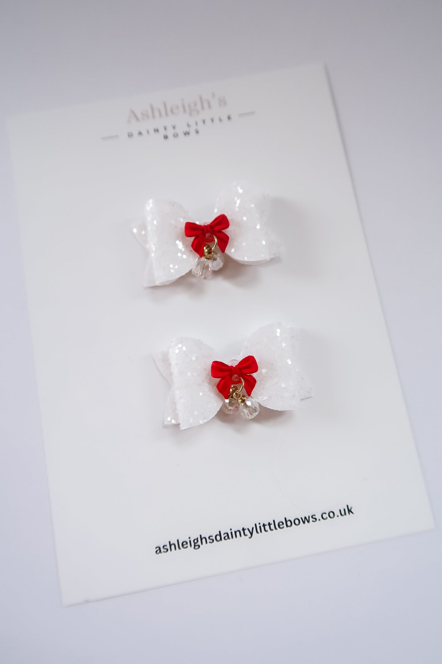 Gem winter wonderland baby bow