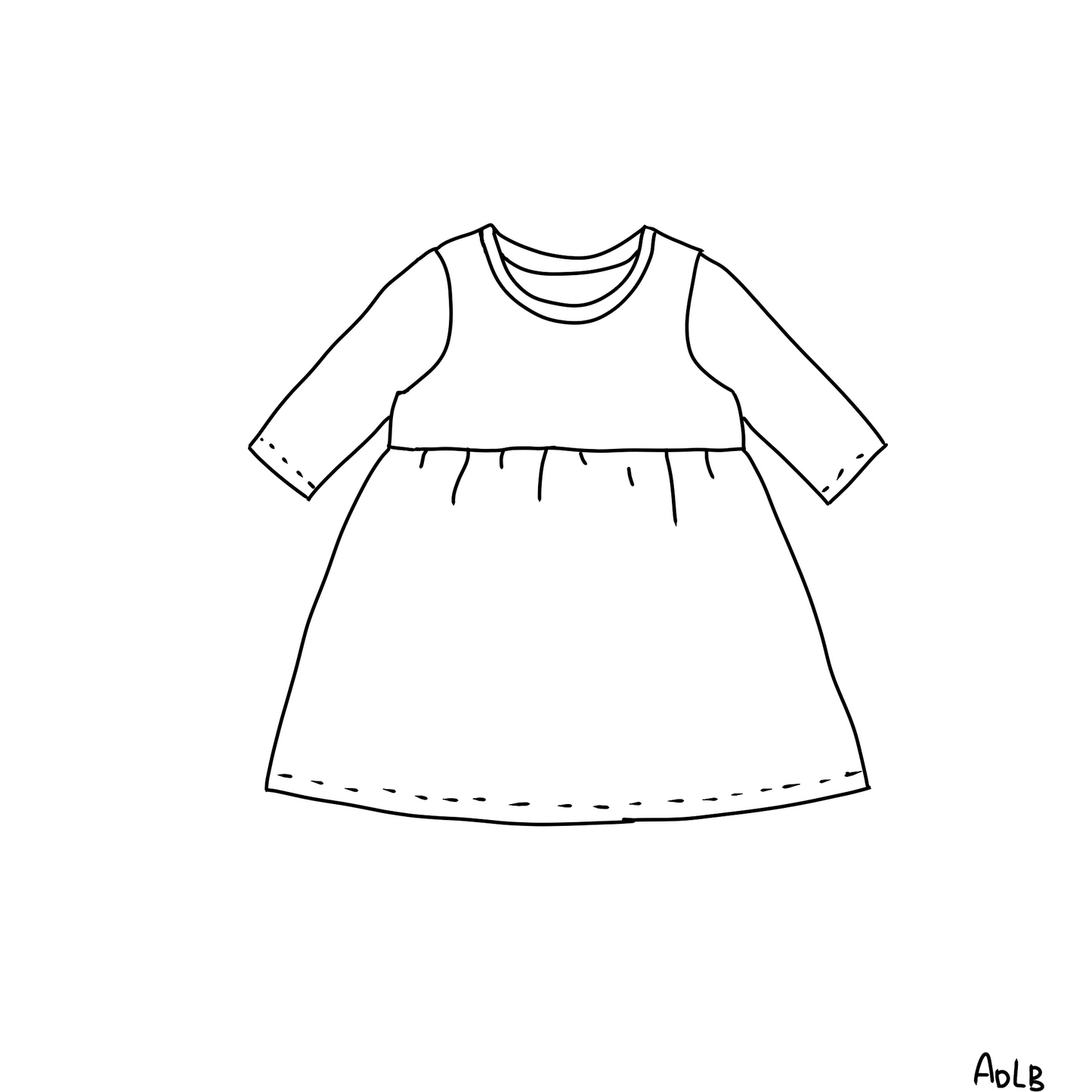 Jersey dress short or long sleeved