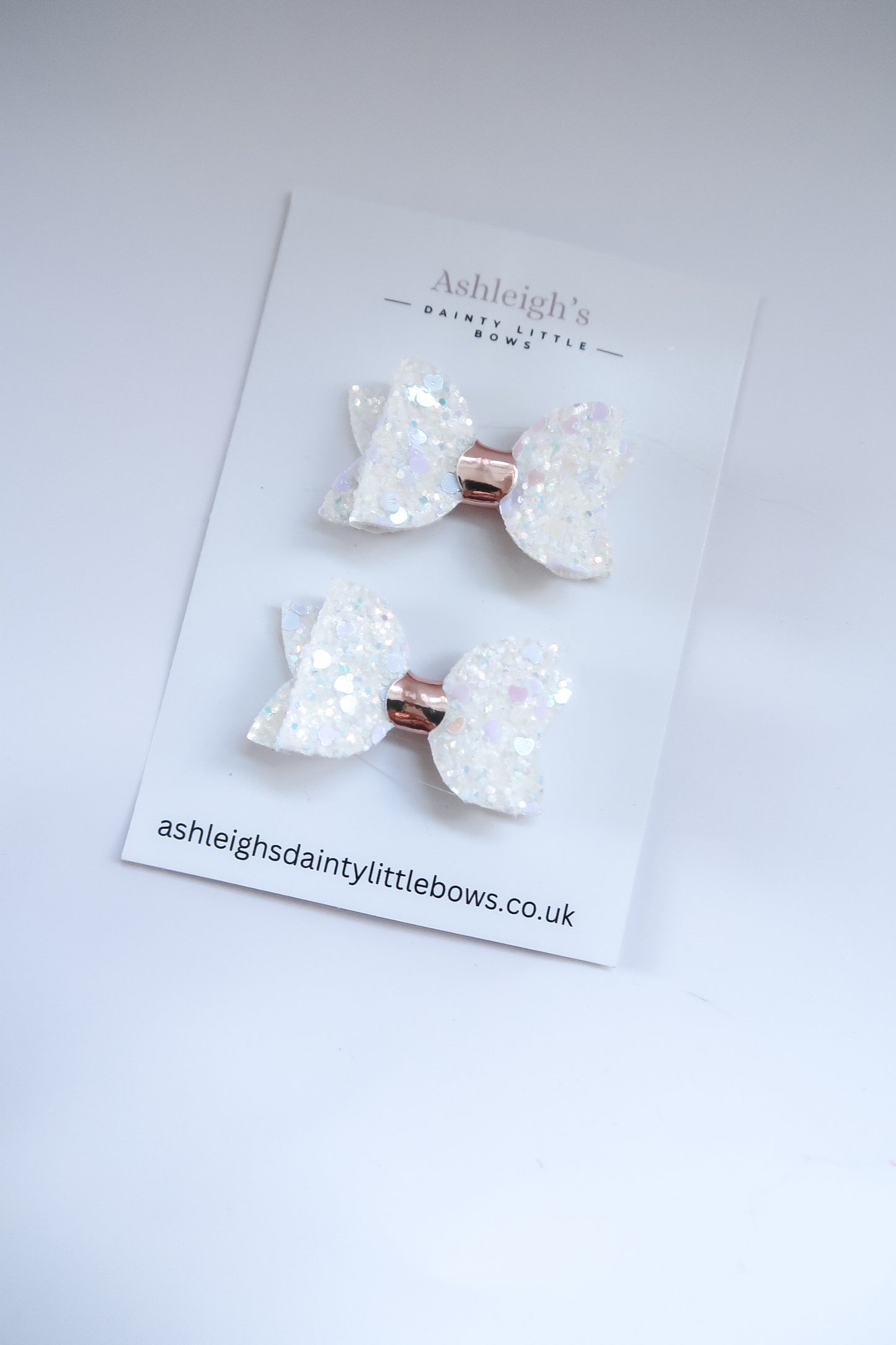 White sparkles baby bow
