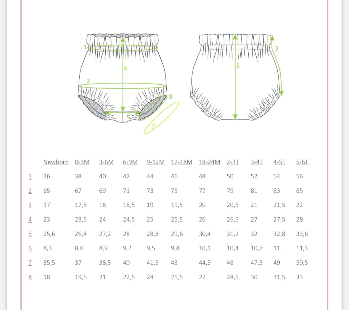 Paper bag bloomers cotton