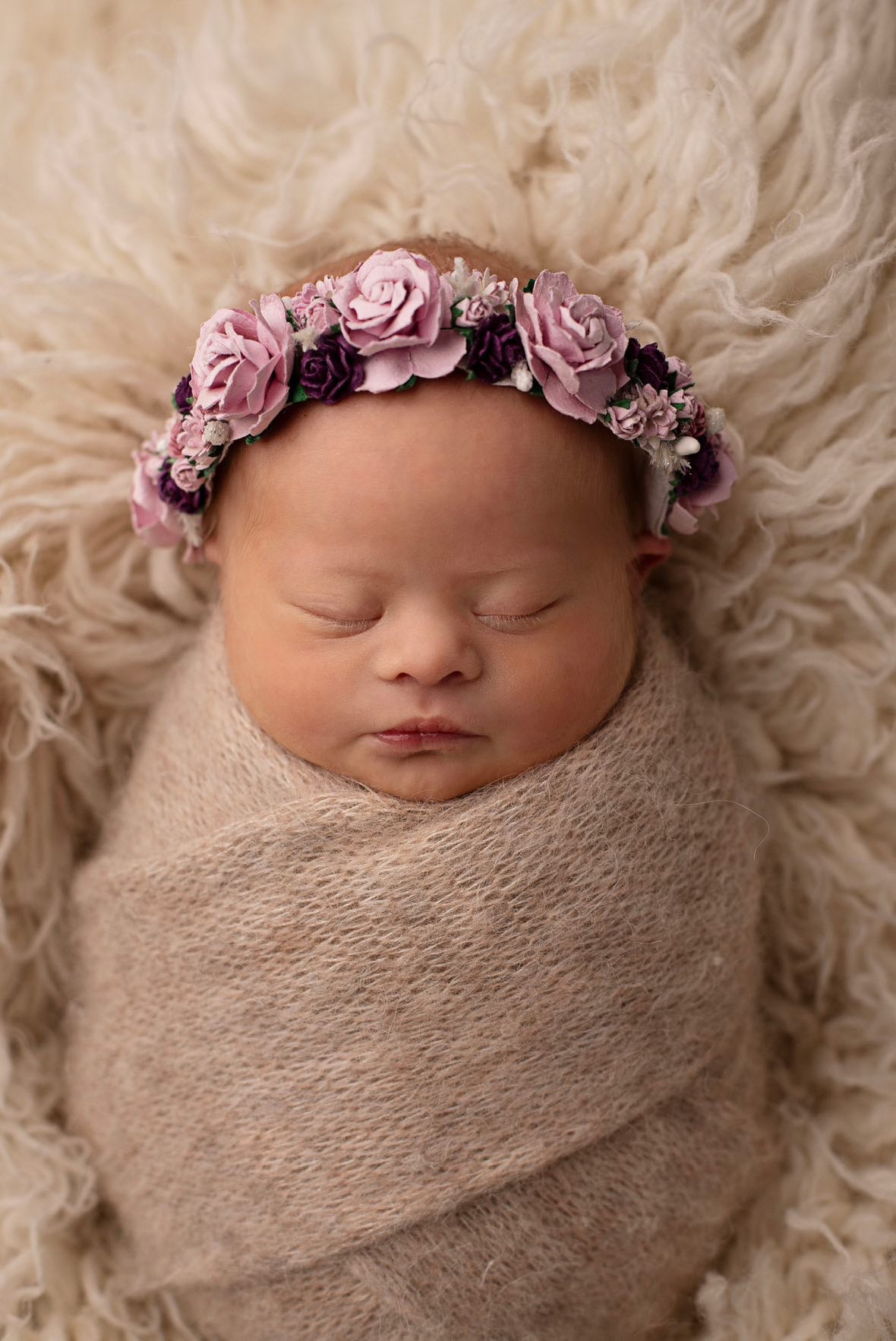 Lilac tie back flower crown