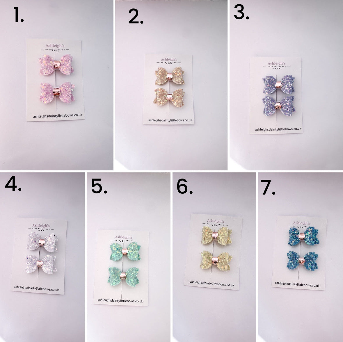 Baby bow pastel glitters