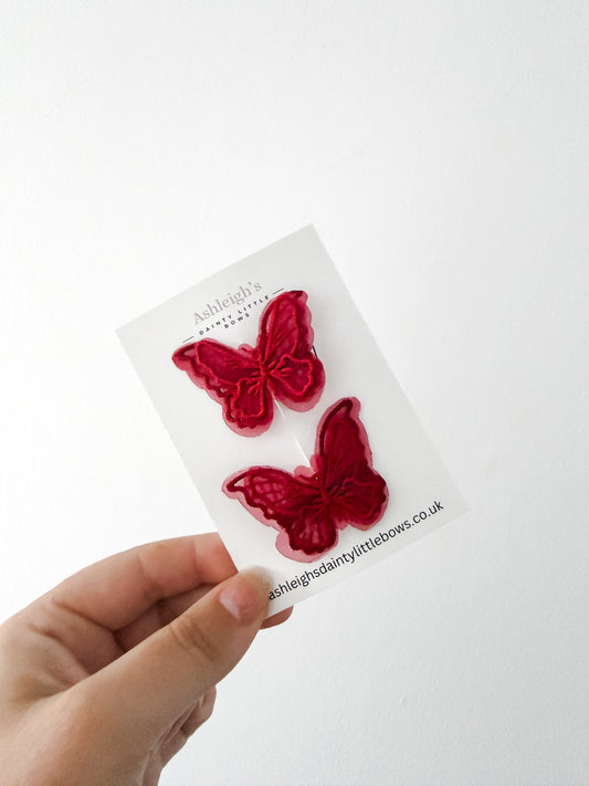 Burgundy butterflies
