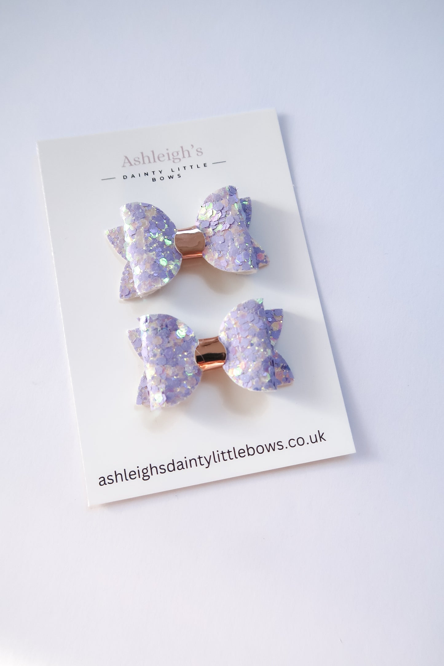 Lilac sparkles baby bow