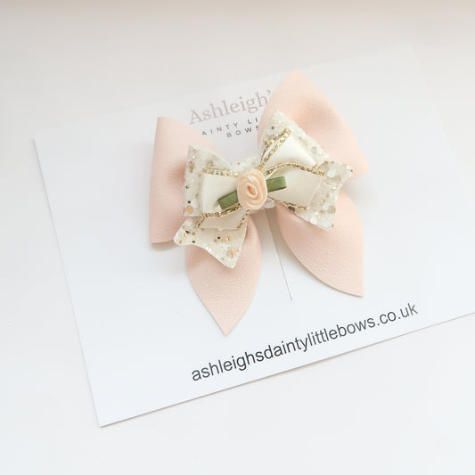 Palest beige princess bow