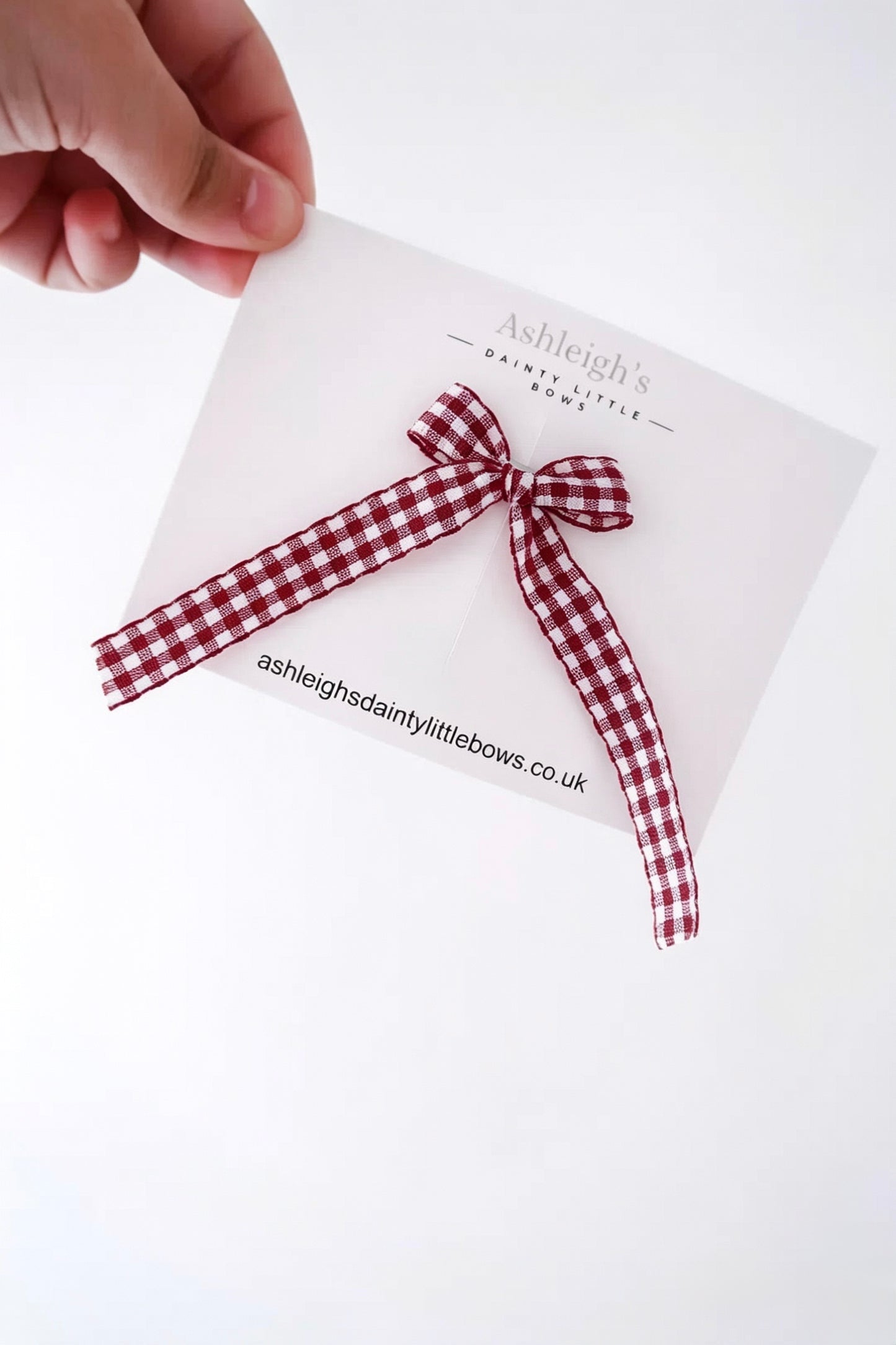 Long tail gingham bow (9 colours available)