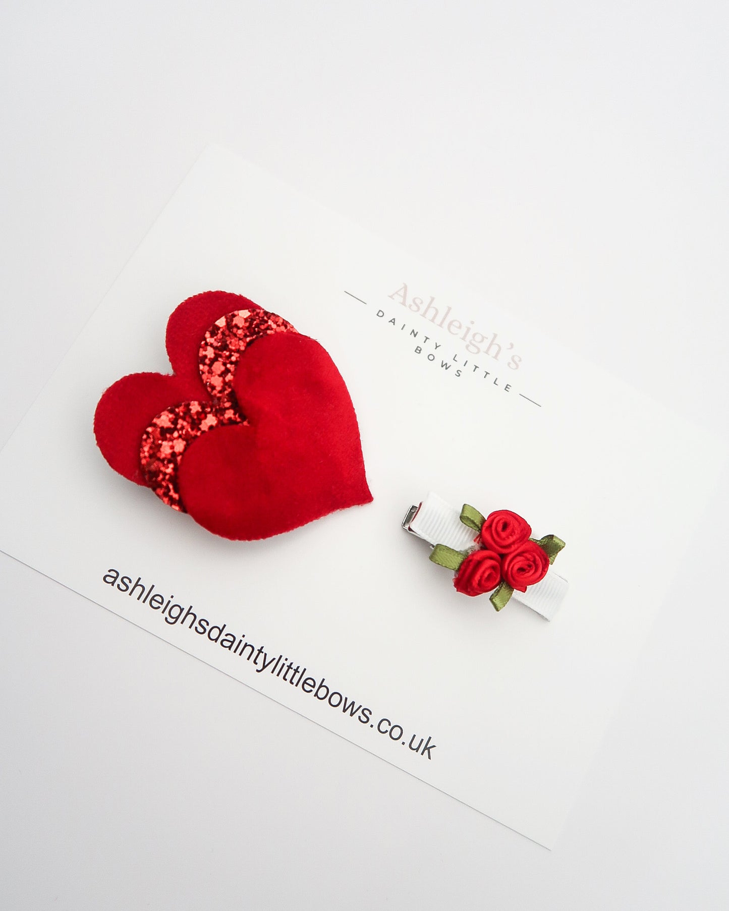 Valentines heart/flower clip