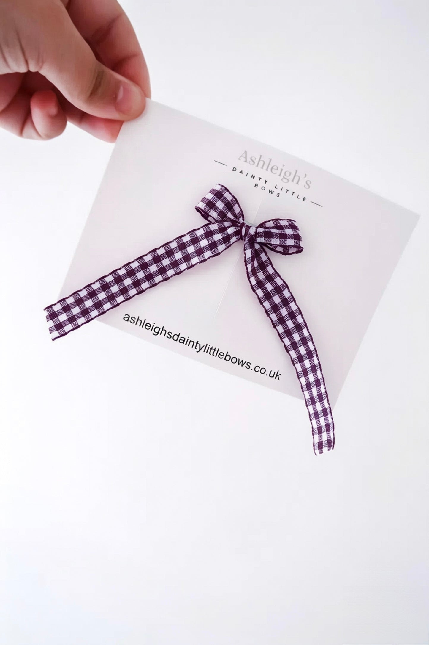 Long tail gingham bow (9 colours available)