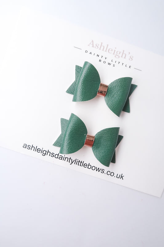 Forest green mini Dollie bow