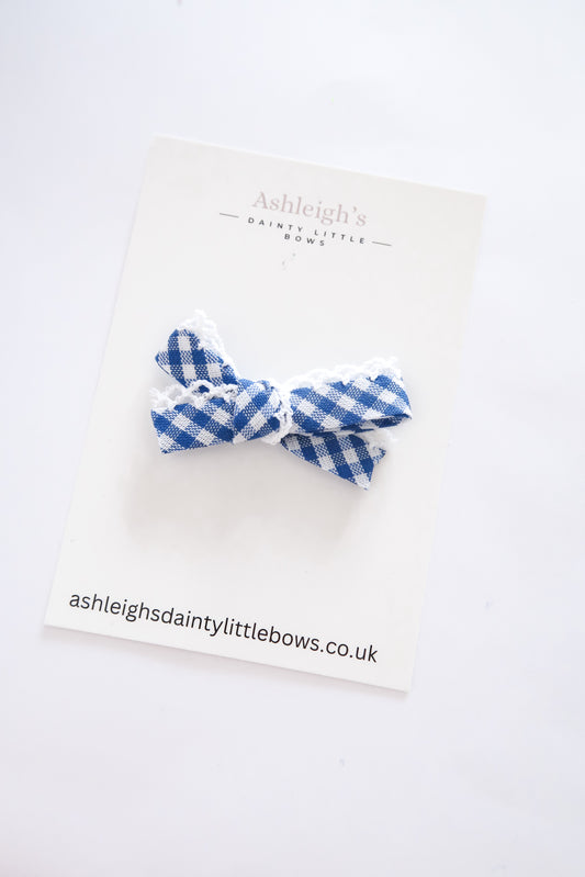 Dainty gingham lace tied bow