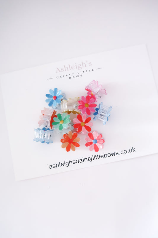 Retro mini flower clips