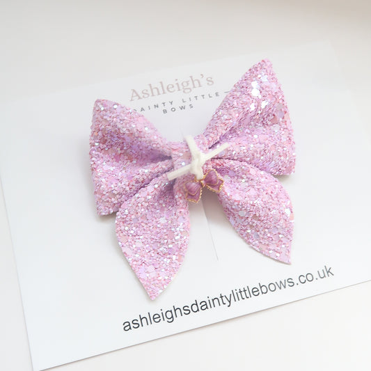 Lilac wishes bow charm