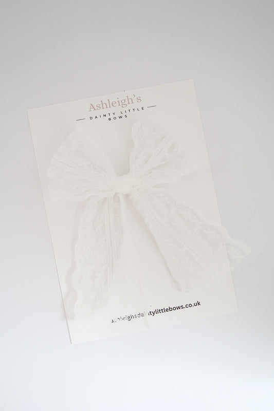 White lace bow