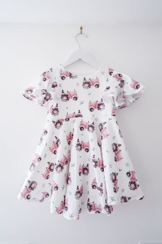 Flutter jersey dress