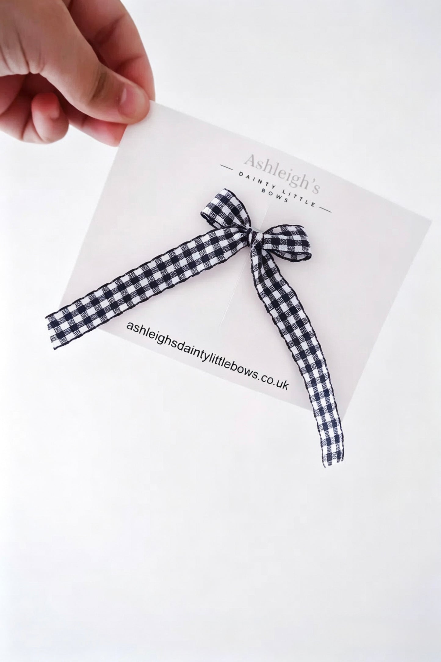 Long tail gingham bow (9 colours available)