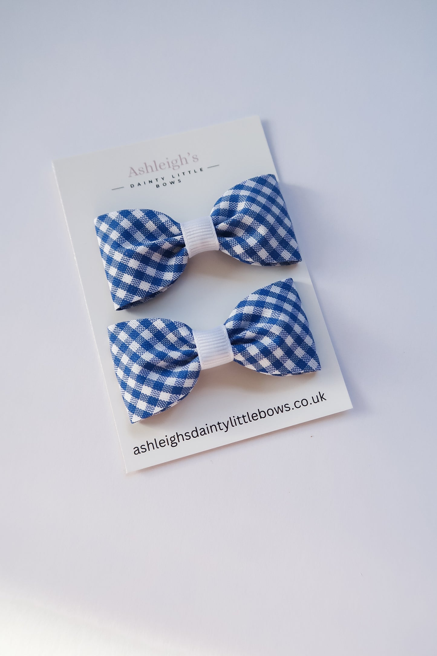 Pinch gingham ribbon bow (9 colours available)