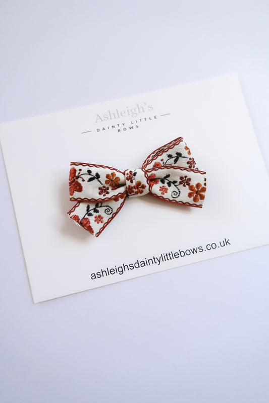 Autumn ribbon tied bow
