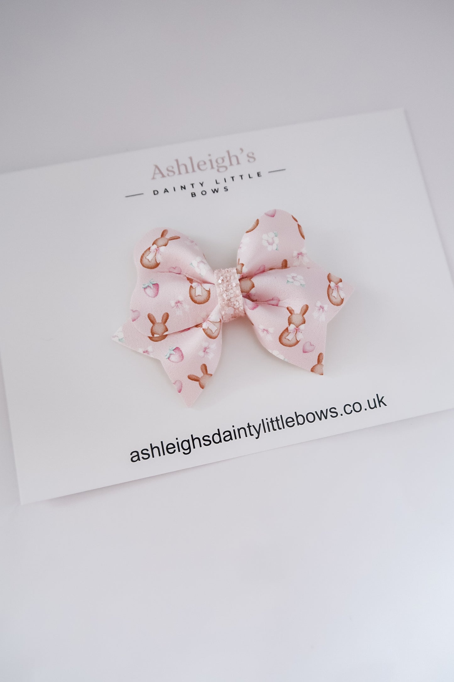 Pink bunny hali bow