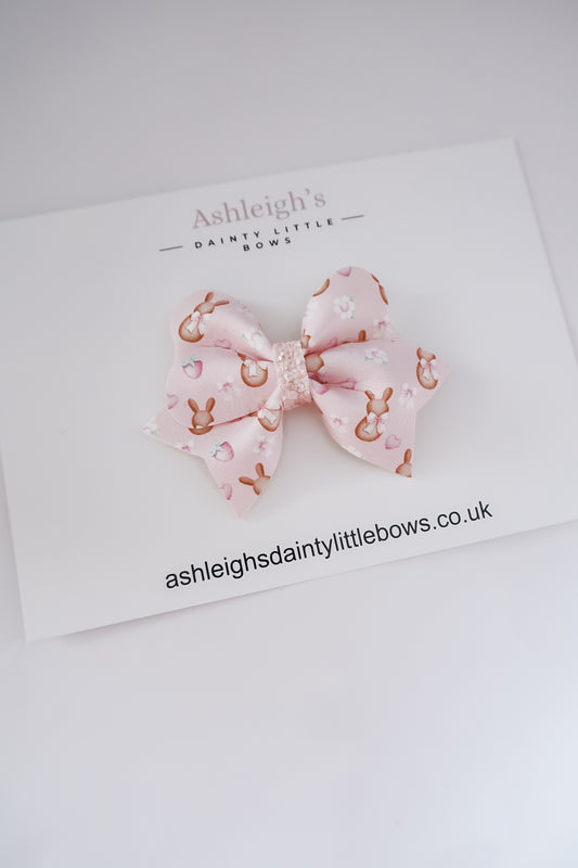 Pink bunny hali bow