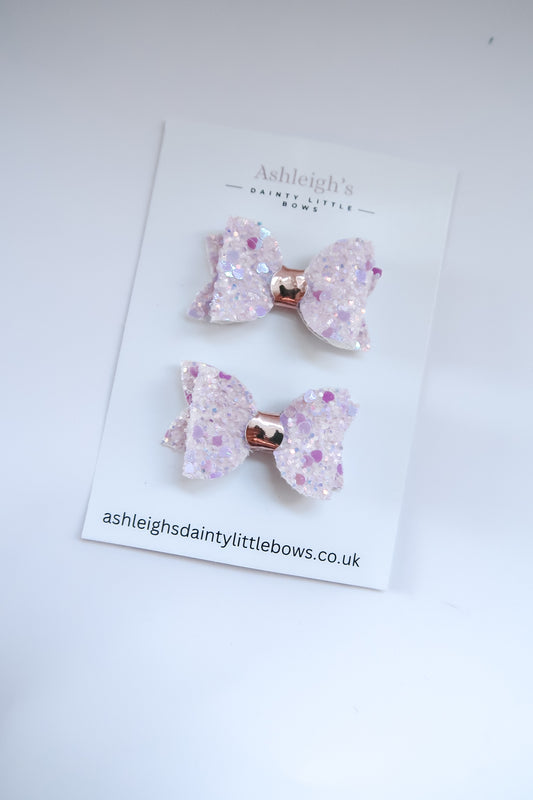 Lilac sparkles baby bow