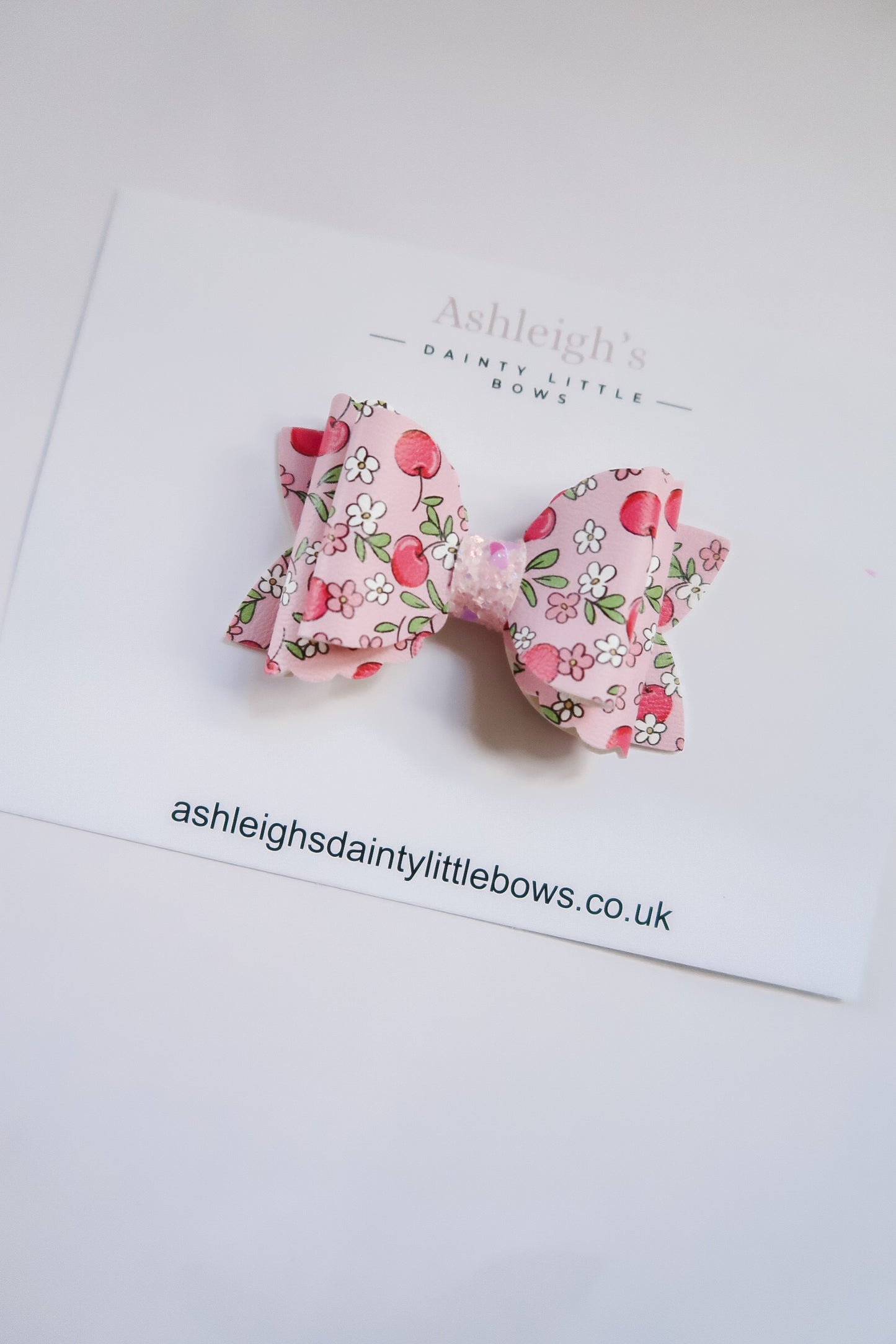 Cherries scalloped bow