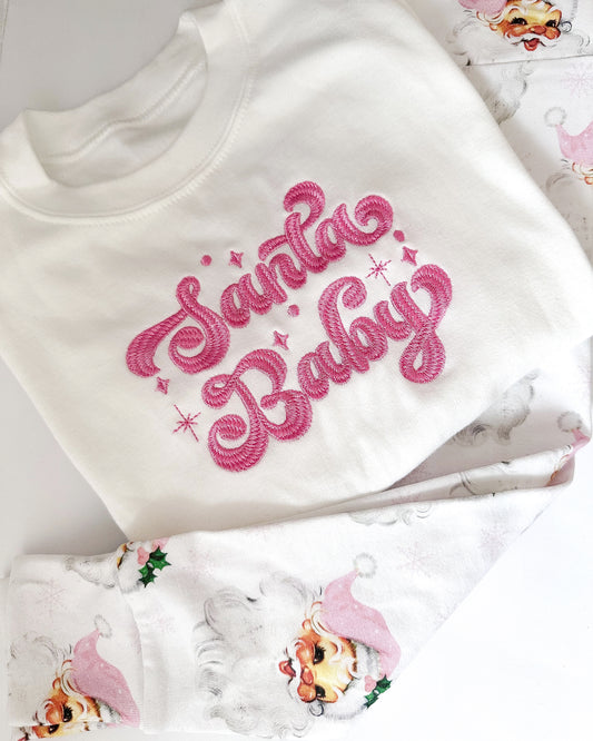 Santa baby sweater (various colours available)