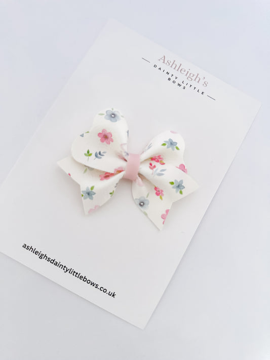 Floral pink hali bow