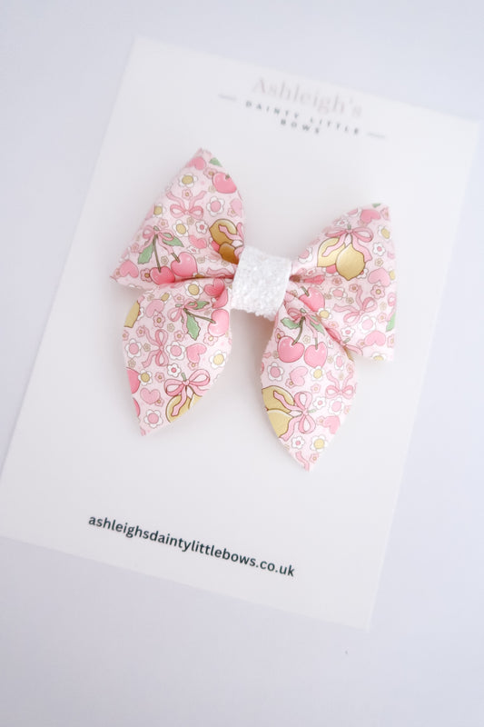 Pink lemonade pinch bow