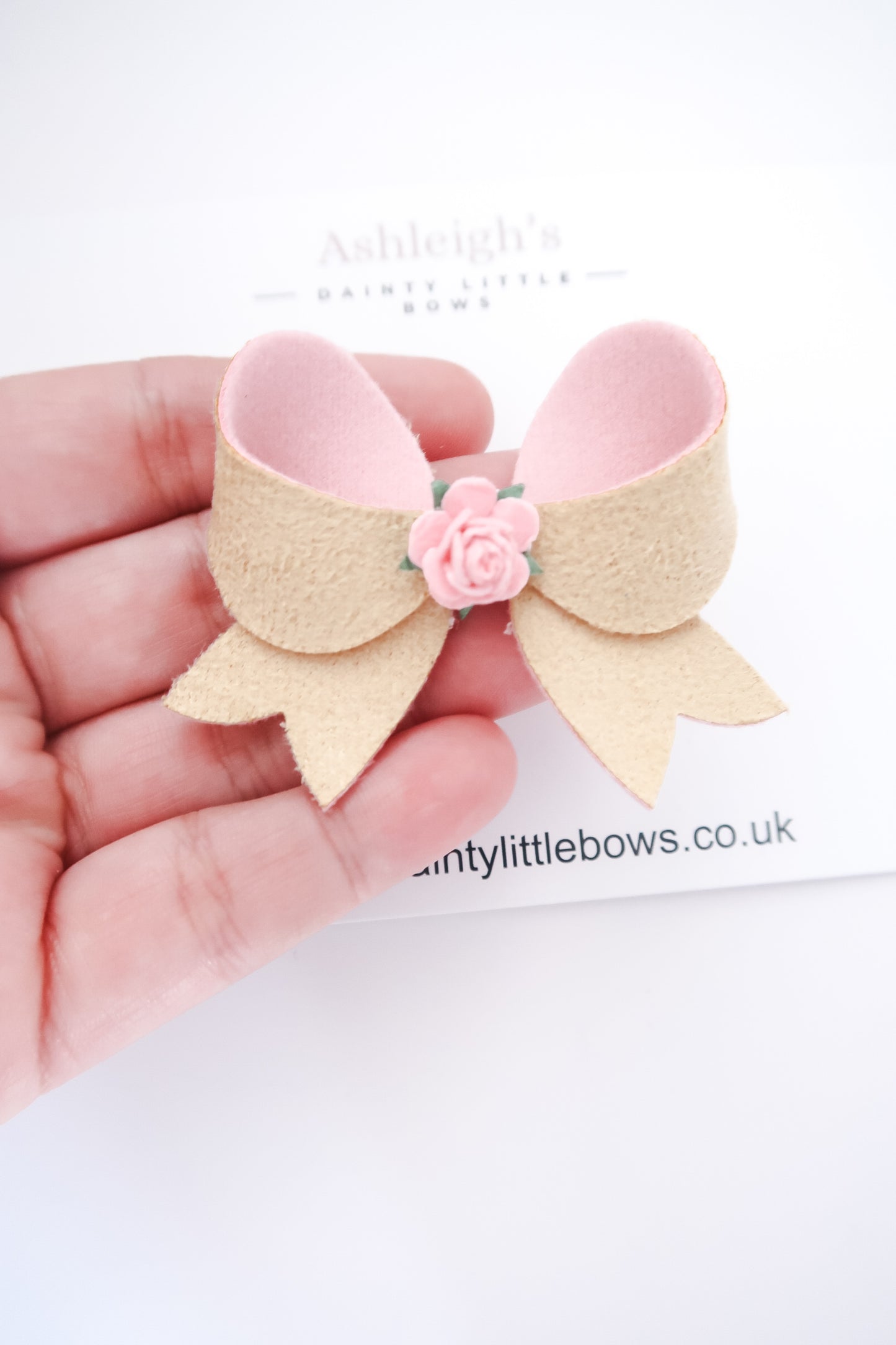 Flutter suede bow