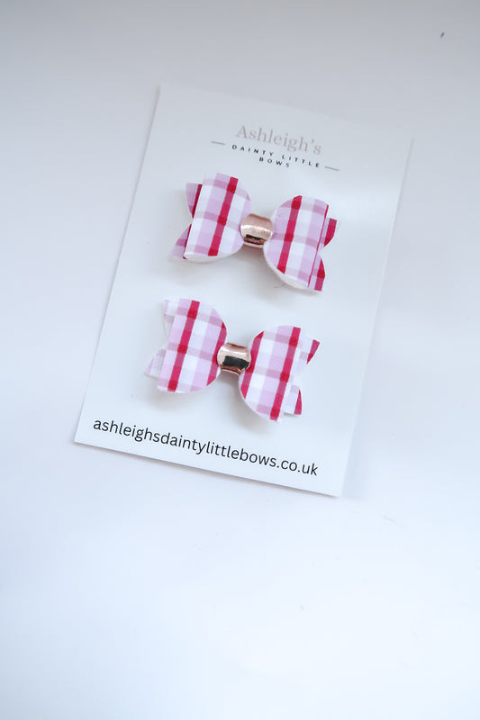 Girly check baby bow