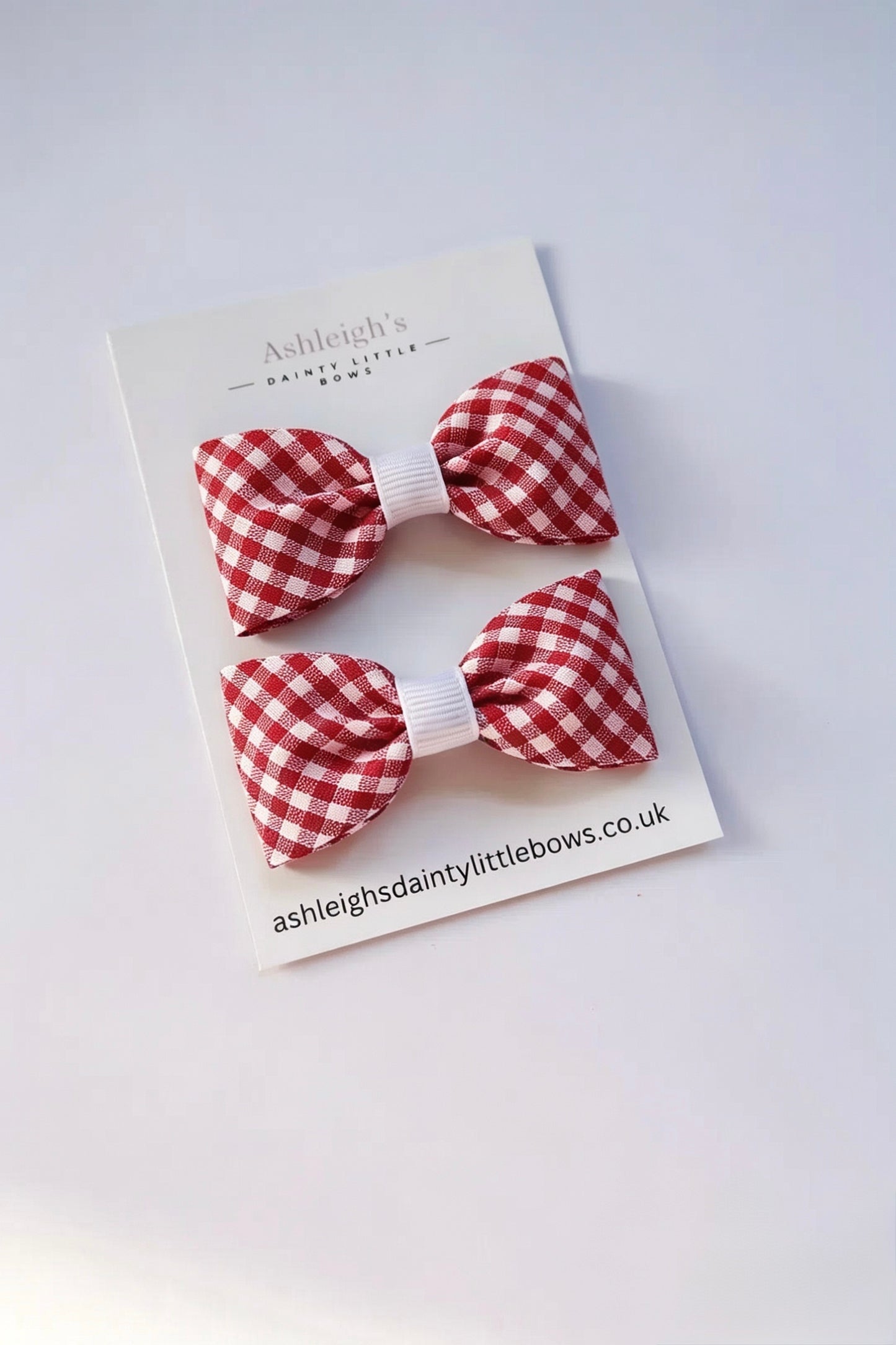 Pinch gingham ribbon bow (9 colours available)