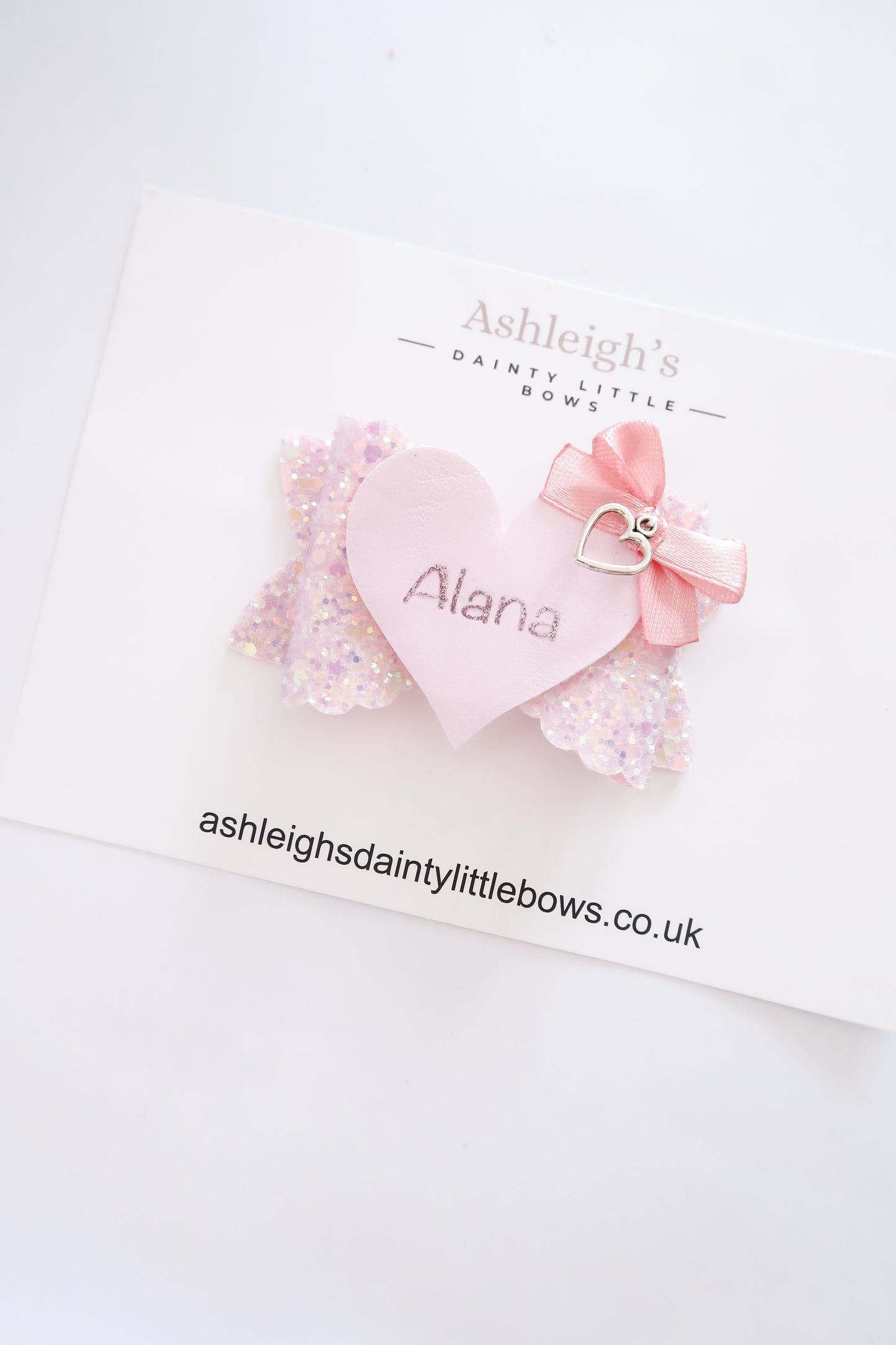 Pretty pink personalised bow