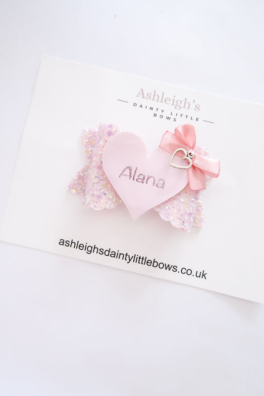 Pretty pink personalised bow
