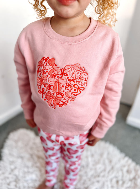 Bow heart sweater